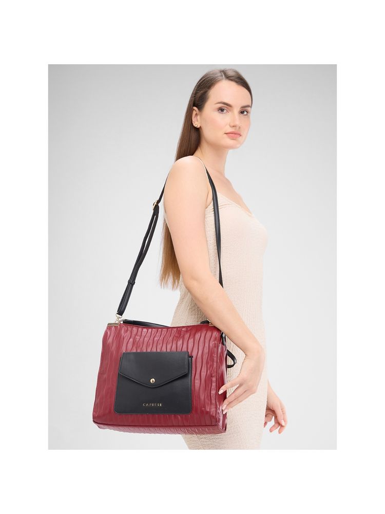 Caprese Women Burgundy Shyla Hobo Handbag with Detachable Strap (L)-picture-24