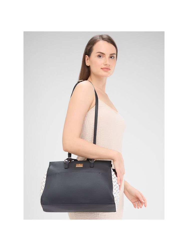 Caprese Women Black Shane Handbag with Detachable Strap (L)-picture-24