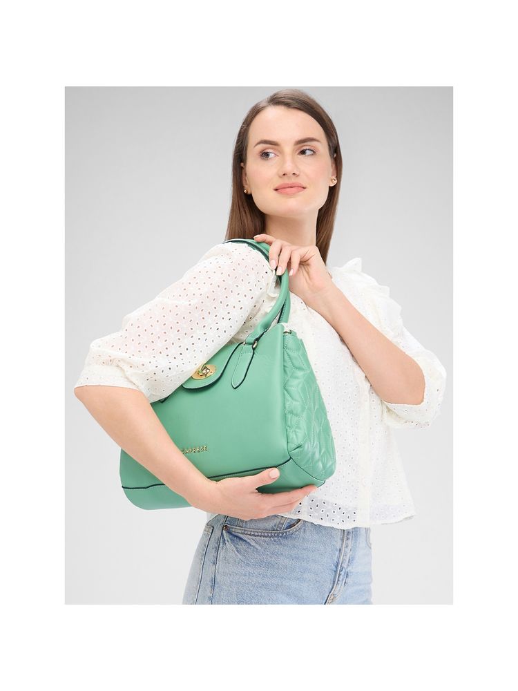 Caprese Women Mint Green Sabrina Satchel Bag with Detachable Strap (M)-picture-27