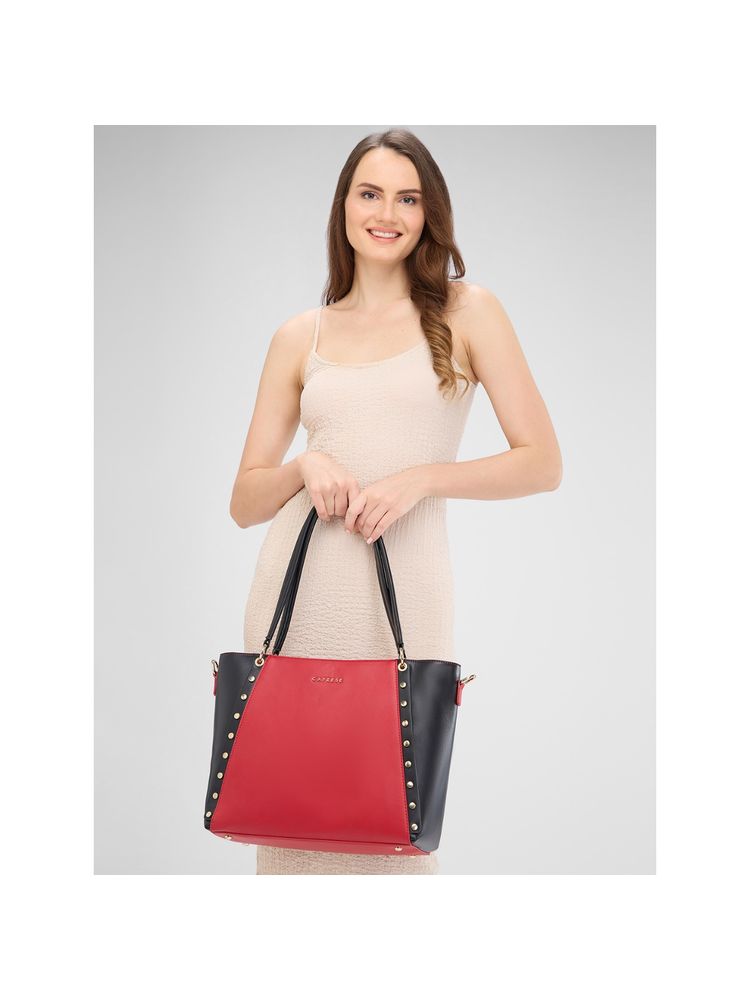 Caprese Women Red Shelby Tote Bag with Detachable Strap (L)-picture-26