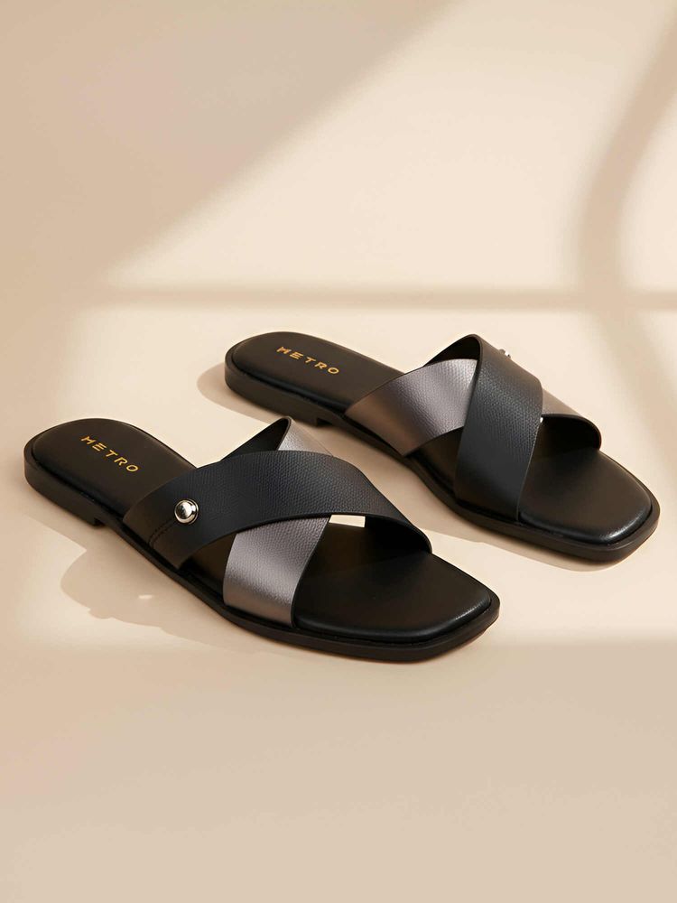 Metro Women Black Flats-picture-13