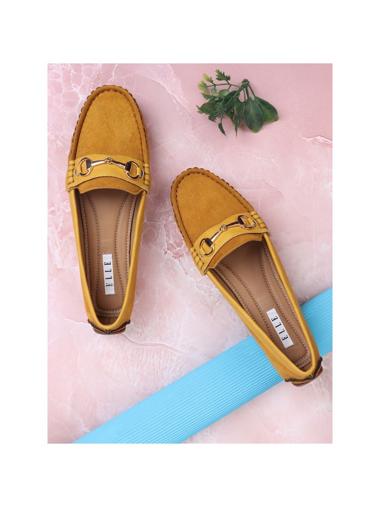 ELLE Mustard Women Slip On Loafers-picture-23