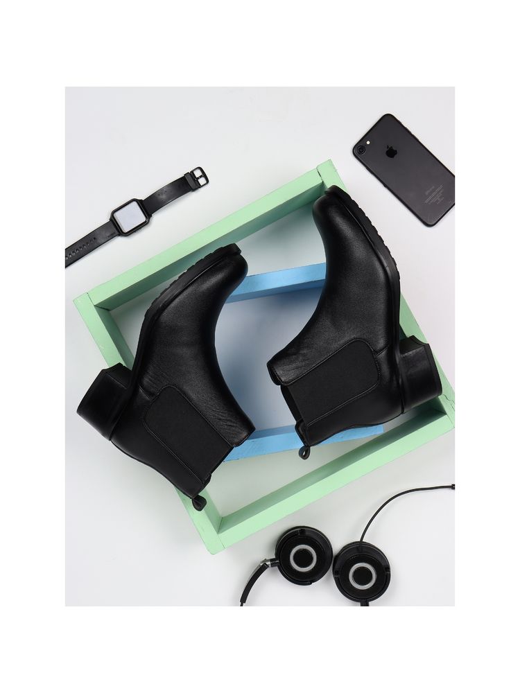 ELLE Black Women Slip On Chelsea Boots-picture-38