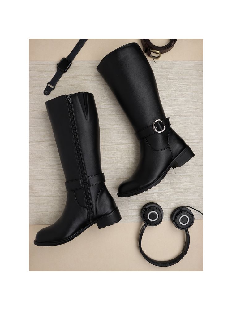 ELLE Black Women Zip Casual Boots