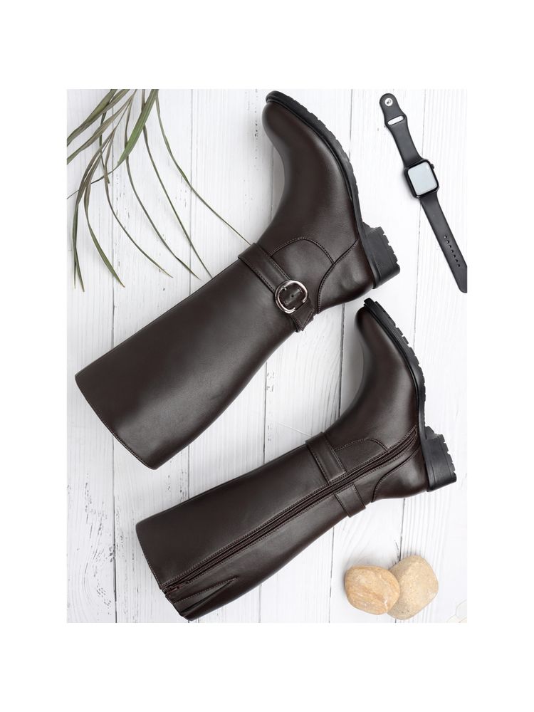 ELLE Brown Women Zip Casual Boots
