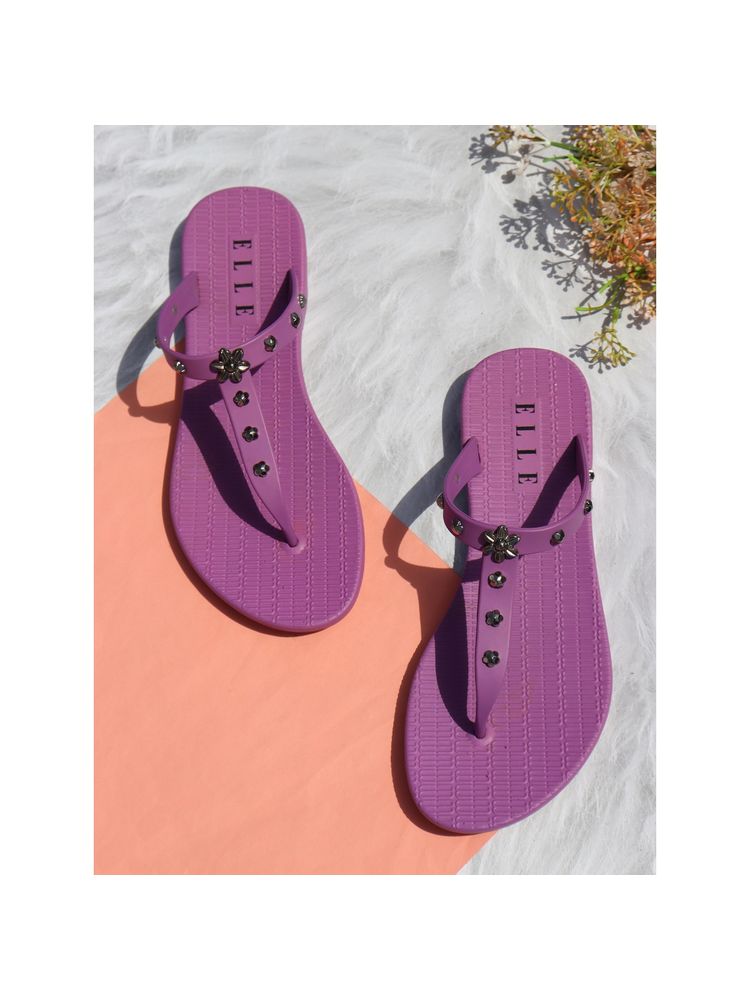 ELLE Purple Women Slip On Flipflops-picture-22