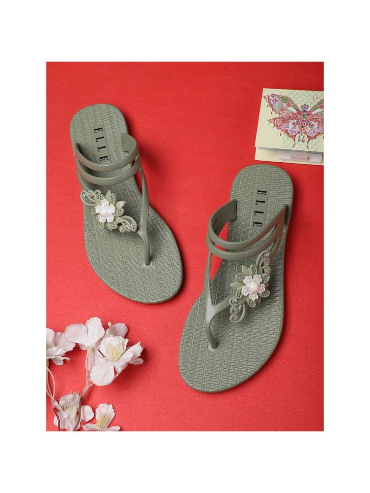 ELLE Green Women Slip On Flipflops