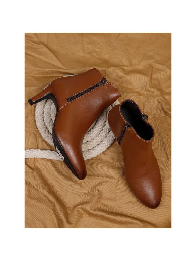 ELLE Tan Women Slip On Casual Boots-image-10
