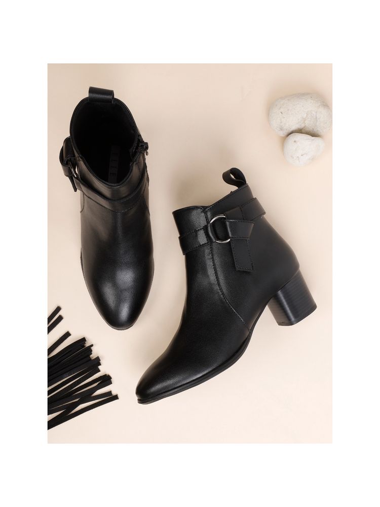 ELLE Black Women Zip Casual Boots-picture-35