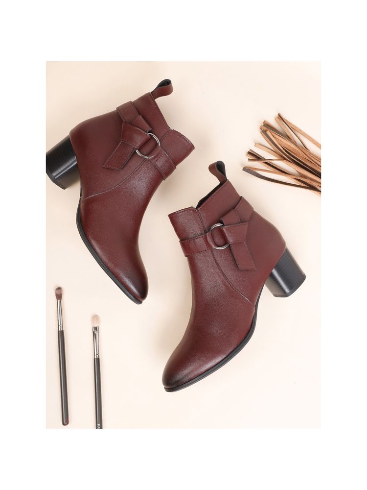 ELLE Red Women Zip Casual Boots-image-37