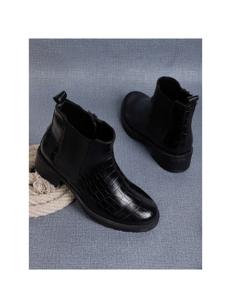 ELLE Black Women Zip Chelsea Boots-image-24