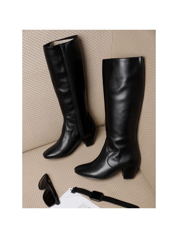 ELLE Black Women Zip Casual Boots-image-15