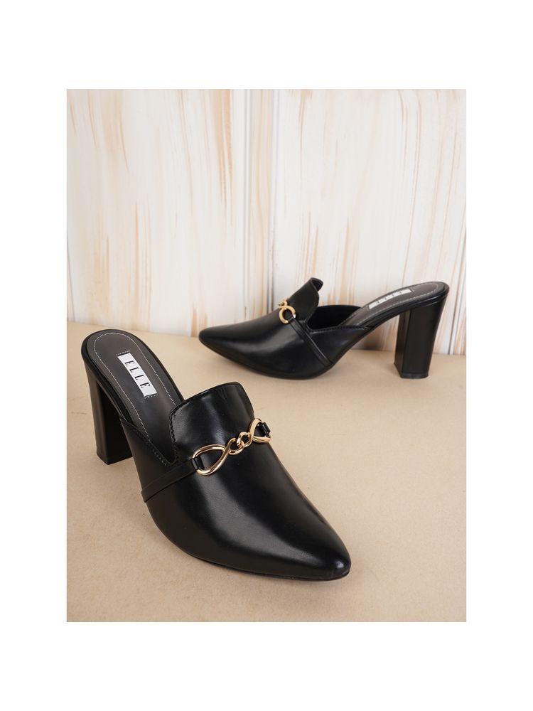 ELLE Black Women Slip On Mules-picture-31
