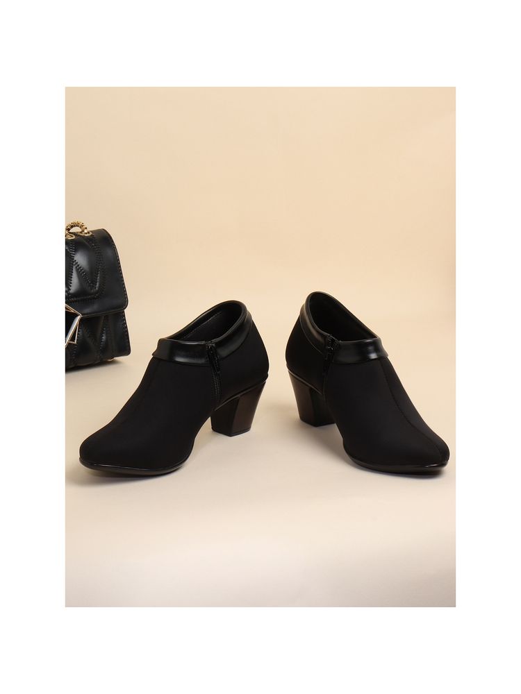 ELLE Black Women Zip Pumps