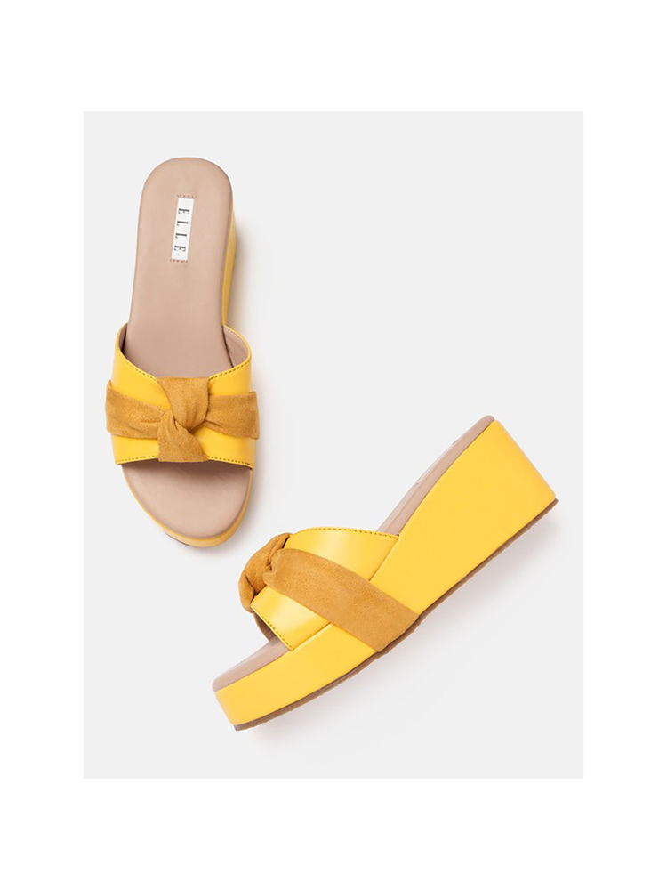 ELLE Yellow Women Slip On Wedges-picture-26