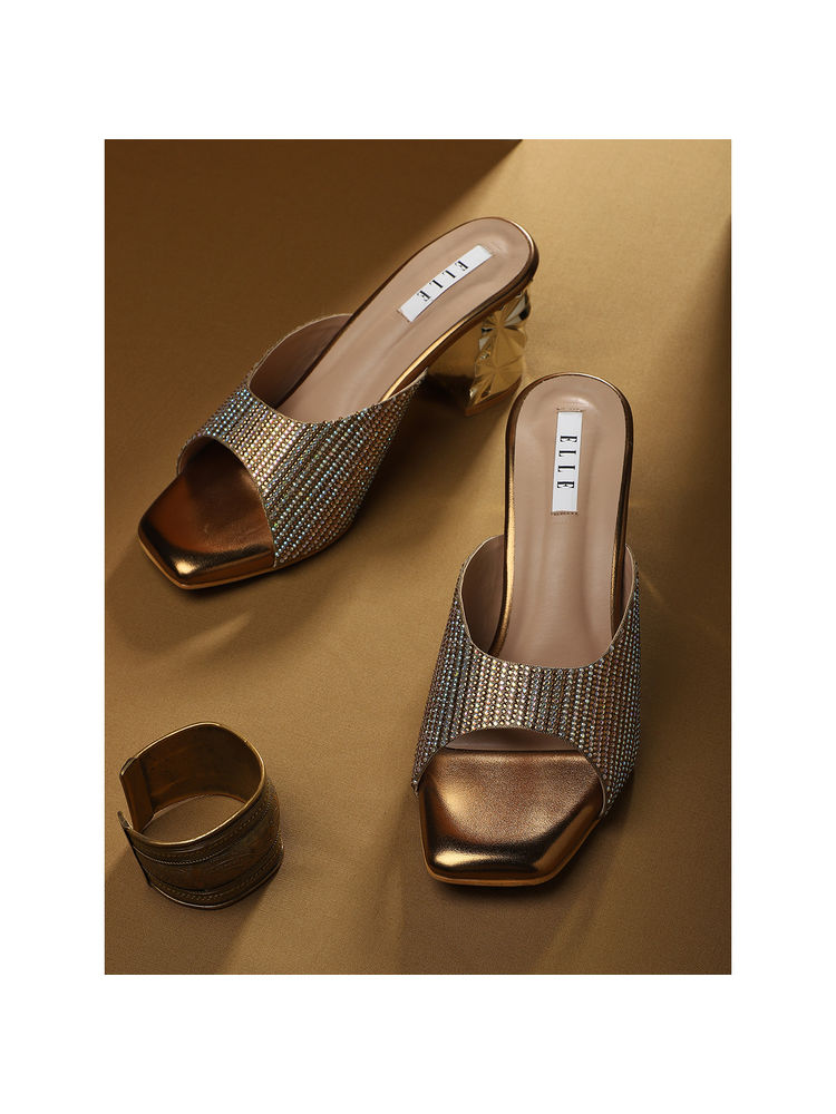 ELLE Rose Gold Women Slip On Sandals-picture-15