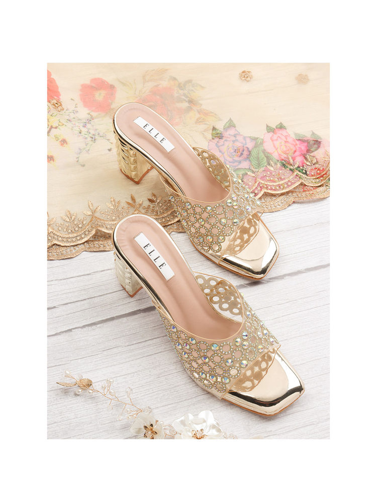 ELLE Rose Gold Women Slip On Sandals