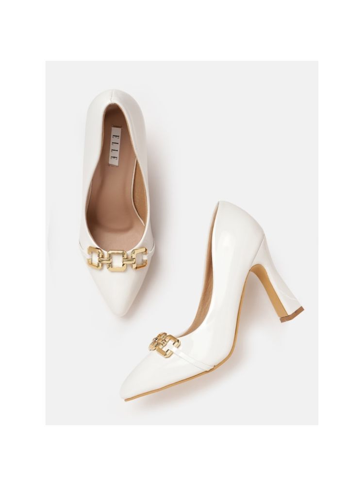 ELLE White Women Slip On Pumps-image-34