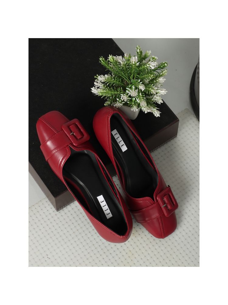 ELLE Maroon Women Buckle Pumps-picture-39