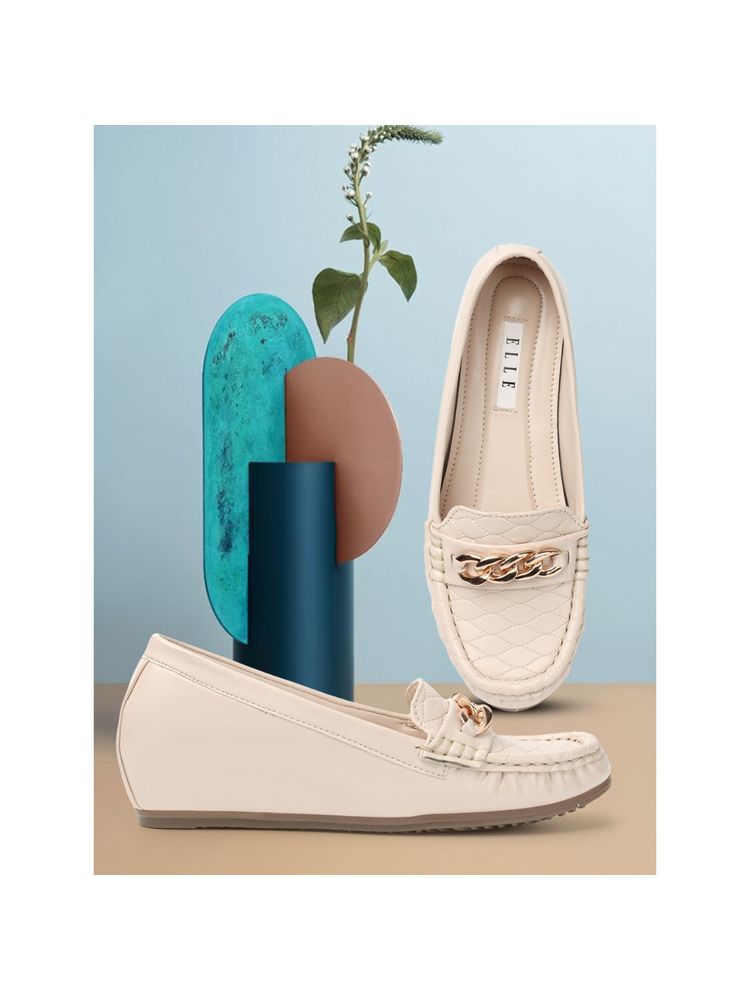 ELLE Cream Women Slip On Loafers-picture-17