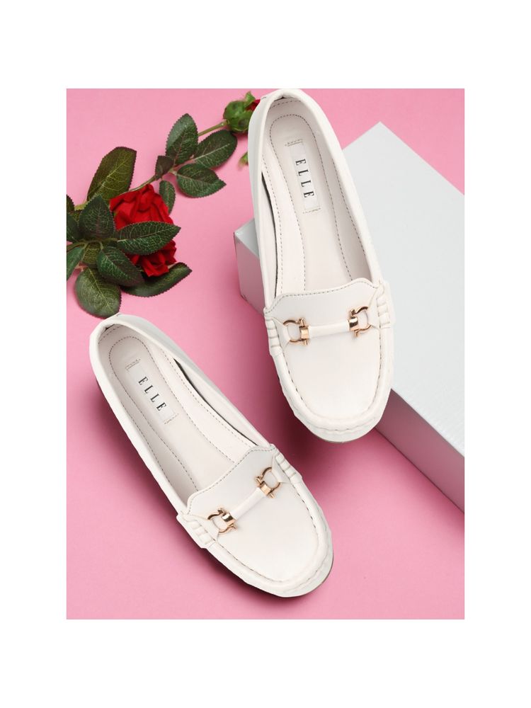 ELLE White Women Slip On Loafers