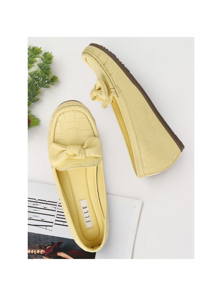 ELLE Yellow Women Slip On Loafers-picture-13
