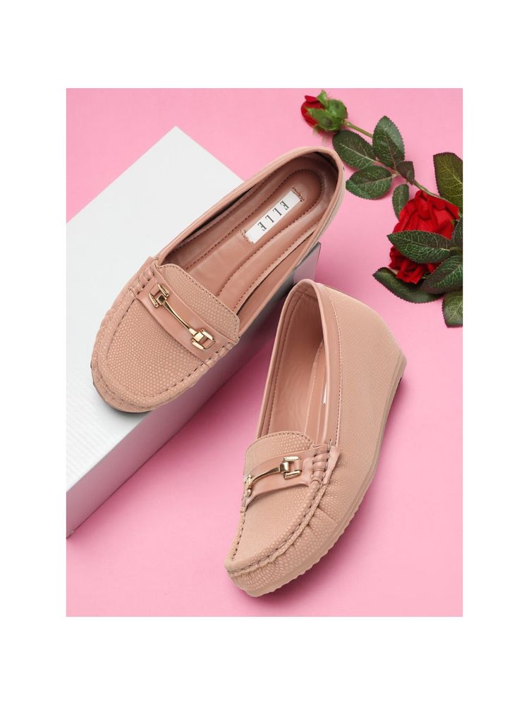 ELLE Peach Women Slip On Loafers