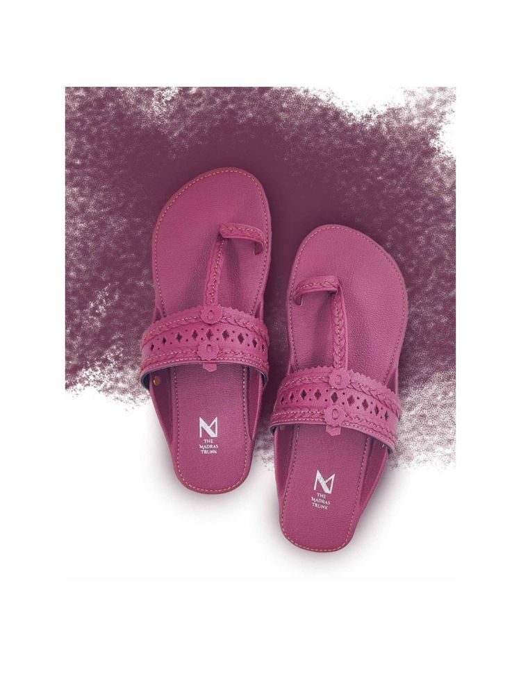 The Madras Trunk Purple Haiku Slip On Flat Kolhapuri-picture-28