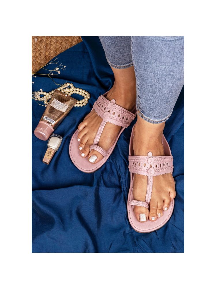 The Madras Trunk Light Pink Haiku Slip On Flat Kolhapuri-picture-32