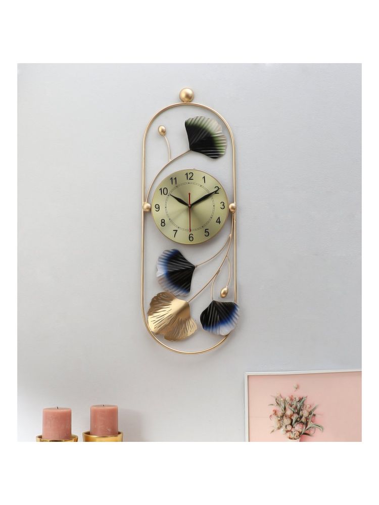 Amaya Decors Multicolor Oval Etching Clock-image-1