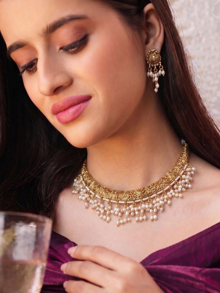 BINNI Ivory Grace Carved Pearl Necklace Set-image-26