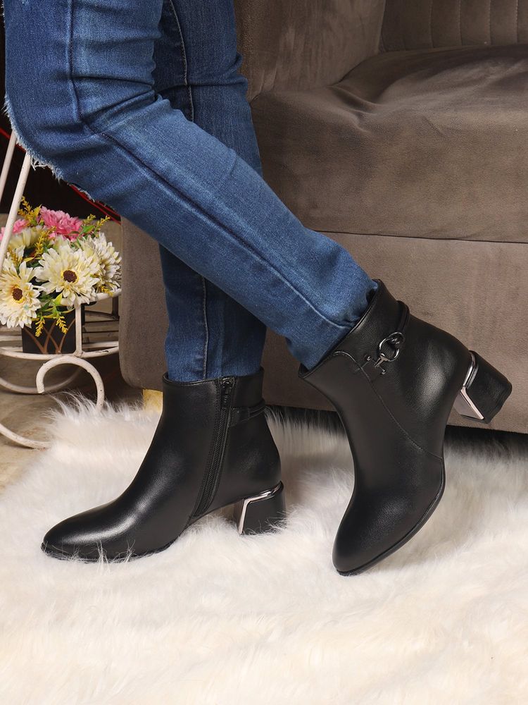 ELLE Women Black Casual Boots-image-38