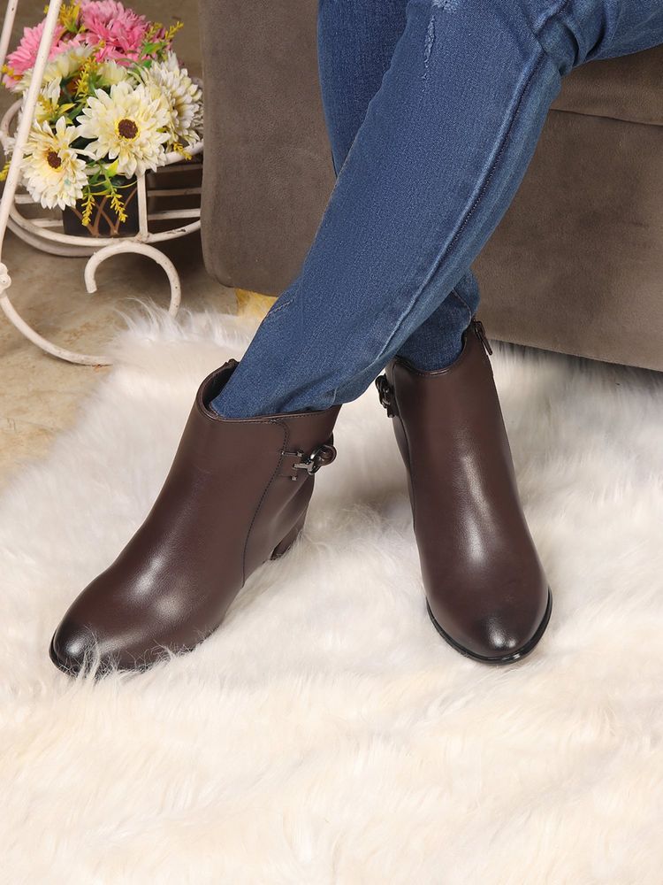 ELLE Women Brown Casual Boots-image-40