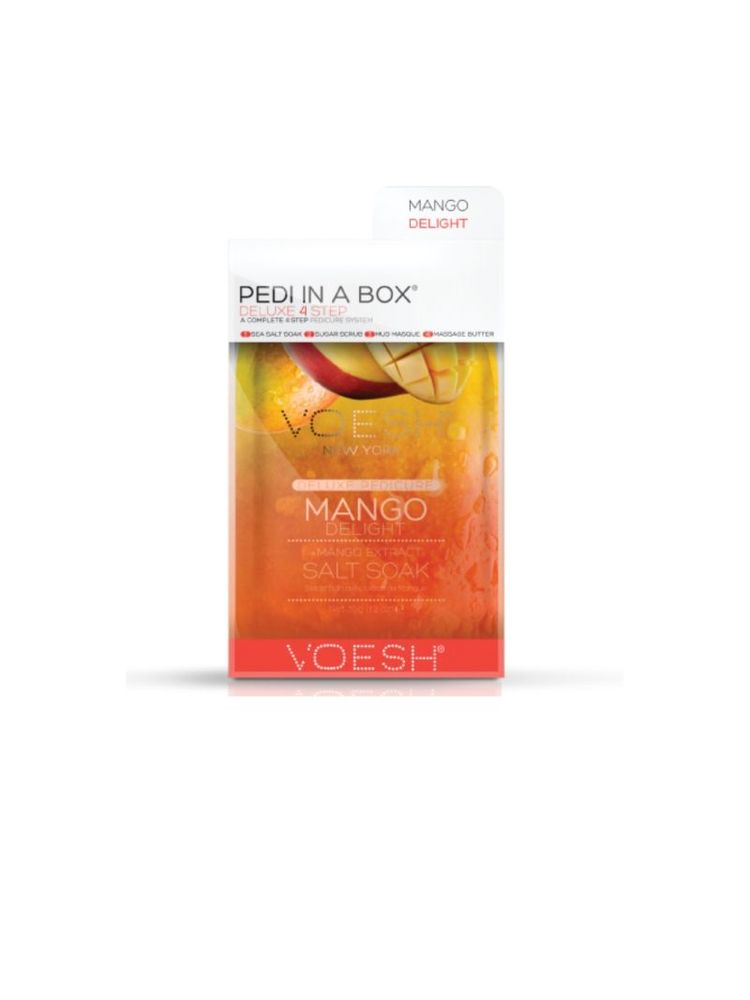 VOESH Deluxe Pedicure In A Box (4 Step) - Mango Delight