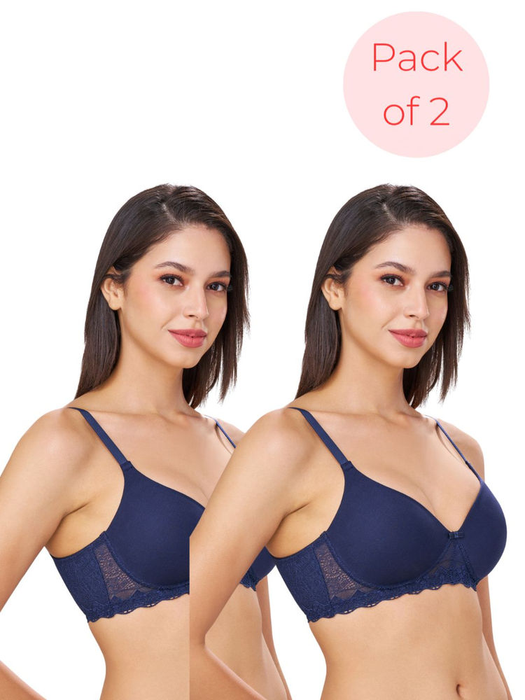 bodyline Bambi Royal Blue Seamless U-Back Wire Free Padded T-Shirt-image-4