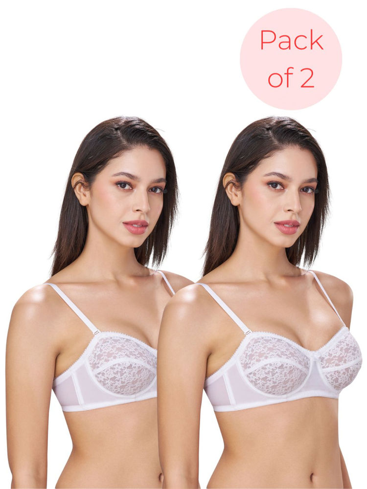 bodyline Citra White Strapless Wired Lace Bra with Detachable Straps-picture-0