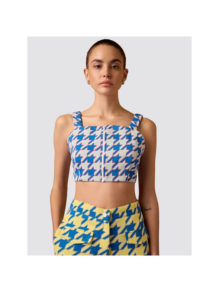 Muvazo Houndstooth Vibe Zip Tank-image-46