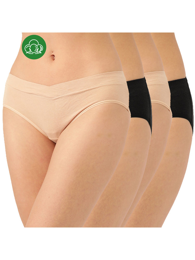 Inner Sense Women's Organic Cotton Antimicrobial Maternity Panty (pack Of 4) - Multi-Color-picture-23