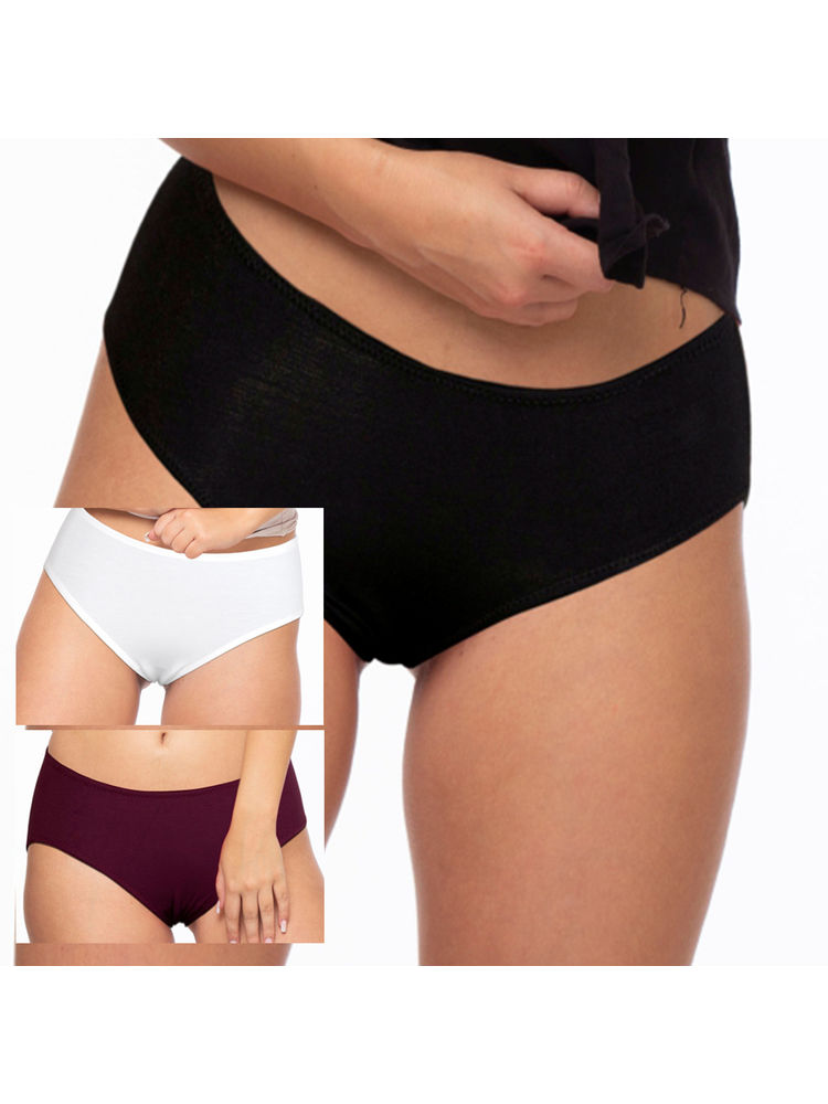 Curwish Ultra Soft Modal Panty Pack of 3 - Multi-Color-picture-32