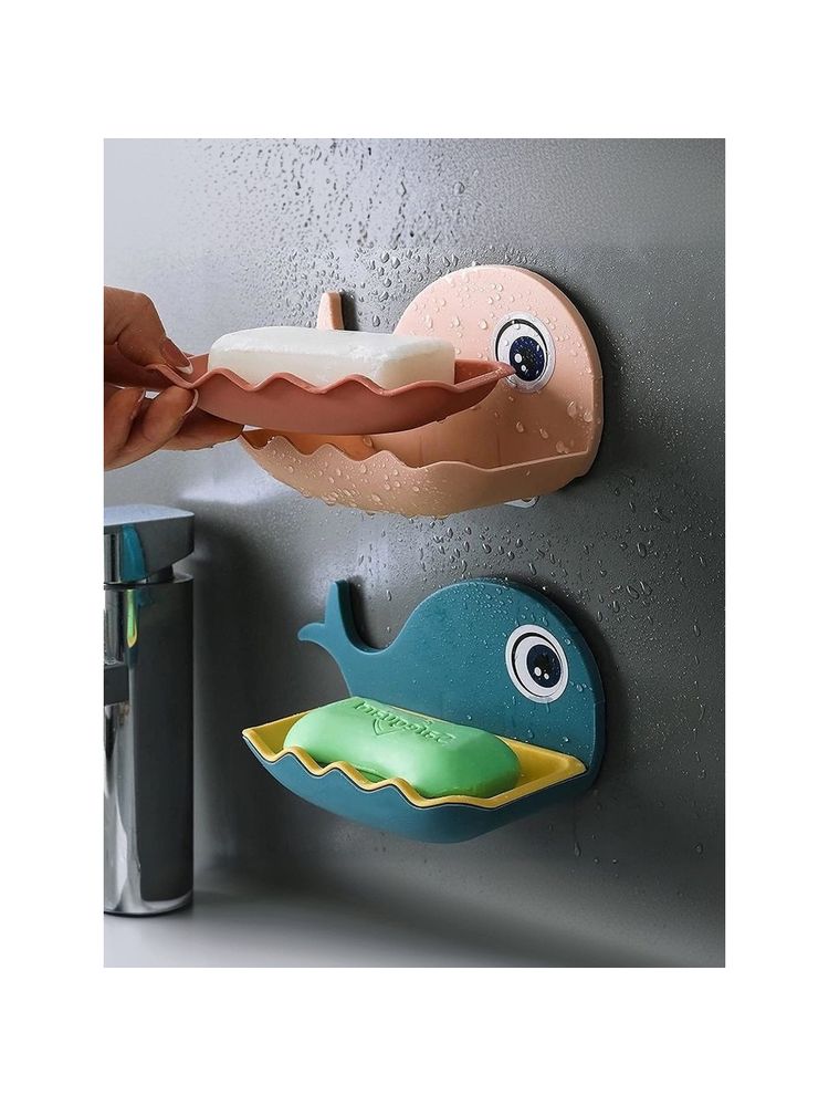 Kuber Industries Soap Stand Magic Stickers Wall Mounted Hooks (Pack of 2 Pcs) (Plastic)