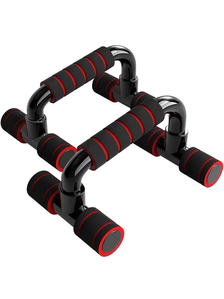 Strauss Moto Push up Bar, Pair (Black-Red)