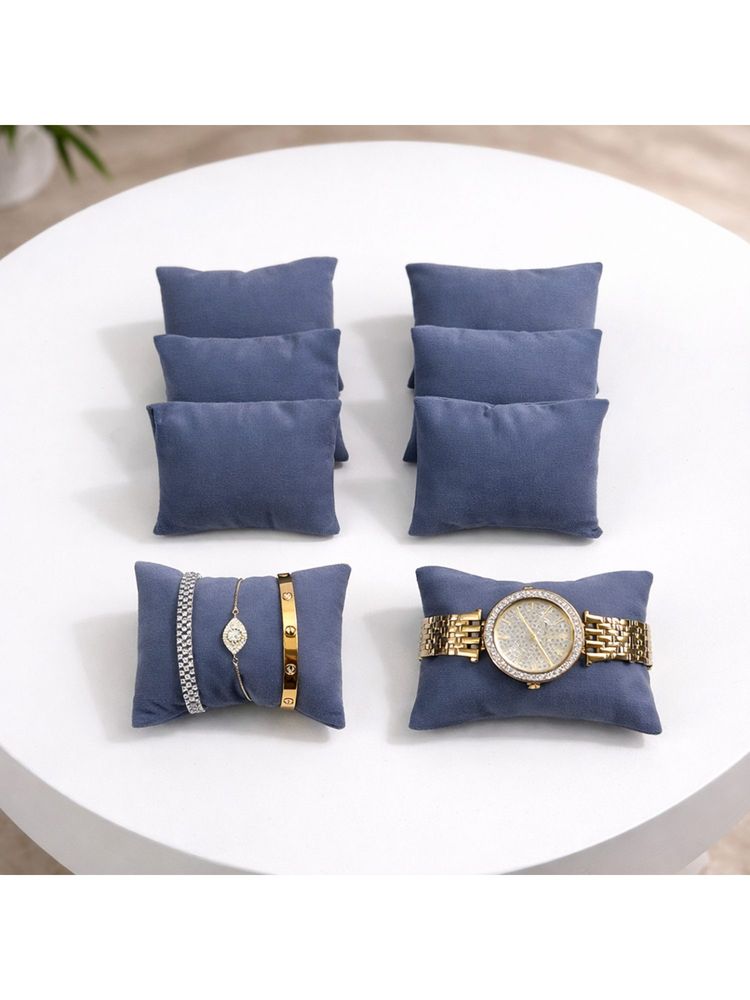La Trove Premium Grey Velvet 8 Piece Watch Organizer Pillows for Closet & Drawer-picture-23