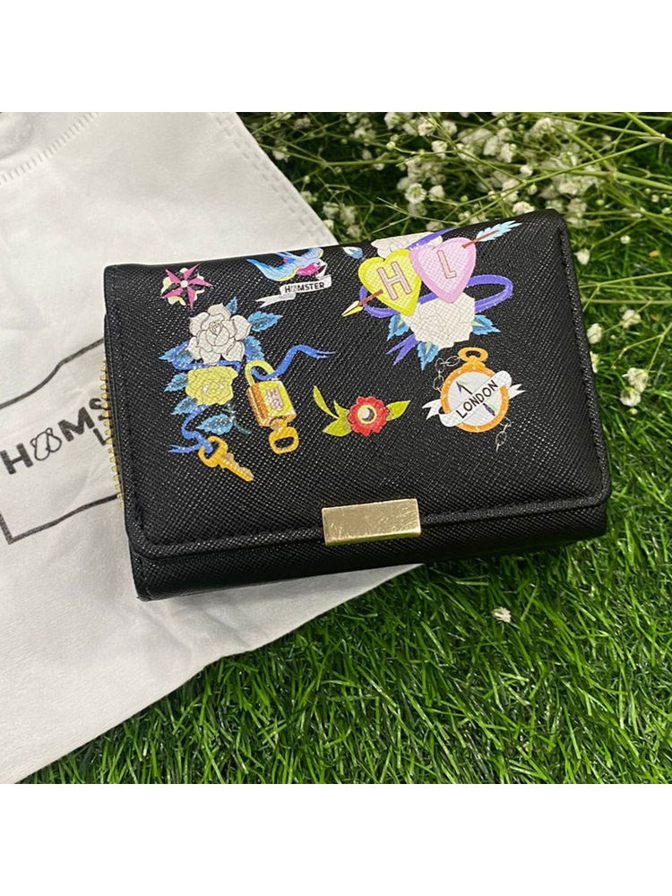 Hamster London Millionaire Victoria Bifold Black Wallet (S)