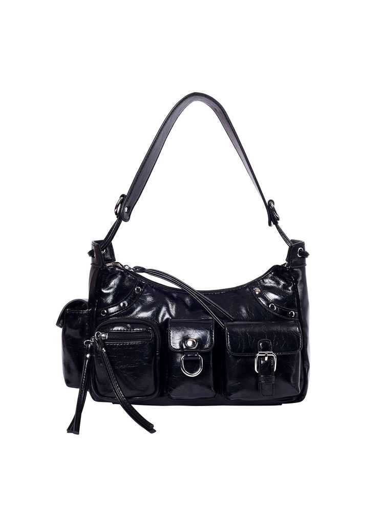 Lino Perros Black Solid Shoulder Bag-image-1