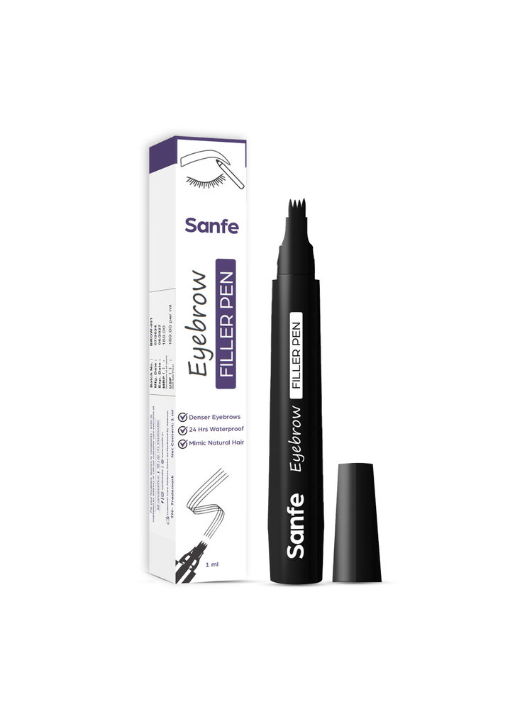 Sanfe Eyebrow Filler Pen | Enhancer, waterproof, long-lasting finish | For Denser Eyebrows | Black
