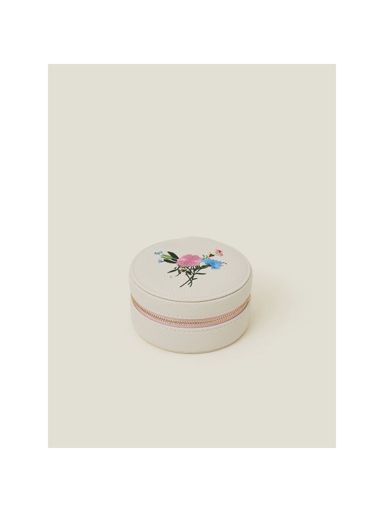 Accessorize London Women's Cream Embroidered Jewellery Box-image-31