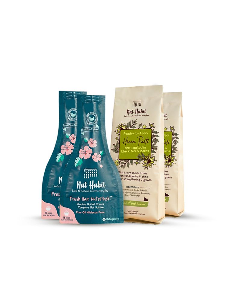 Nat Habit Ready-To-Apply Henna Paste- Dark Brown Mehendi & Hibiscus Hair Growth, Darkening Hair Mask-picture-24