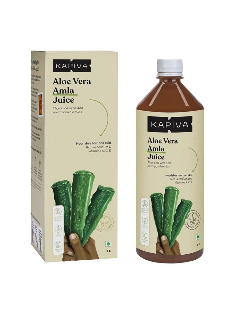 Kapiva Aloe Vera + Amla Juice Thar Aloe Vera And Pratapgarh Amla Nourishes Hair And Skin Rice In Calcium & Vitamins A,C,E