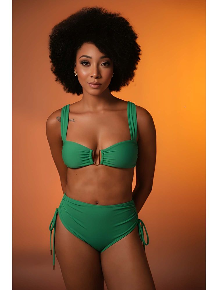 Mysthelle Green Solid Bikini Top and Bottom-picture-11