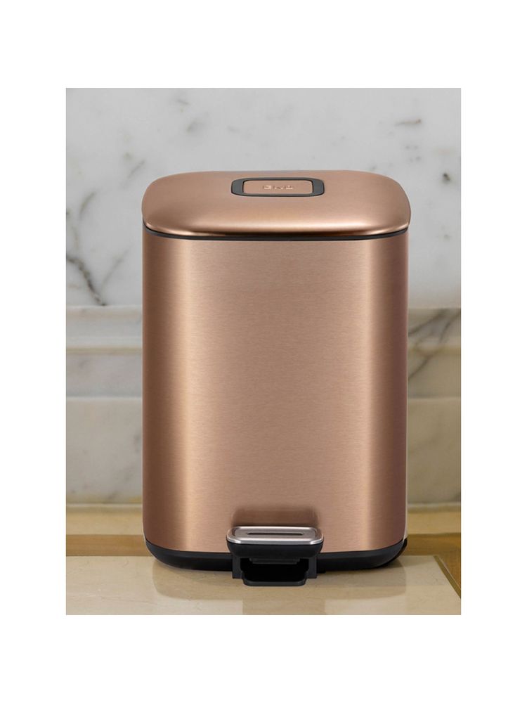 OBSESSIONS Fingerprint Resistant Step Dustbin with Liner, 6 Litres, Bronze Copper-image-37
